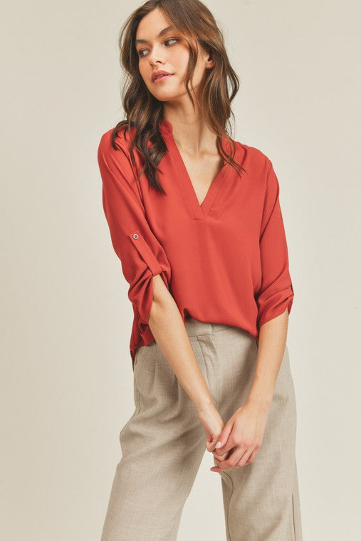 Office V Neck Blouse