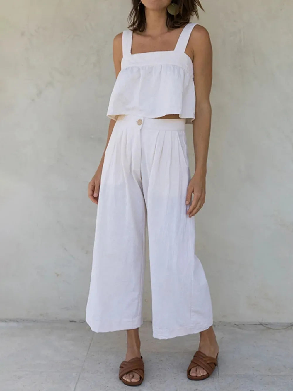 Square Neck Top and Pants Set