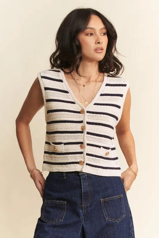 Cropped Sweater Knit Vest Top
