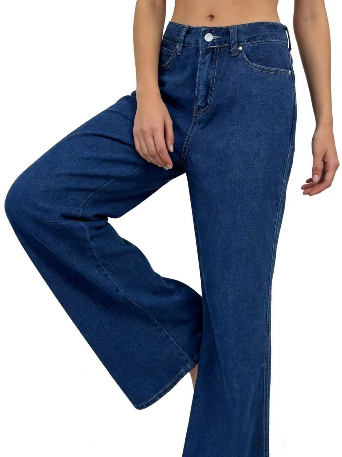 High-Waisted Wide Leg Jeans Denim