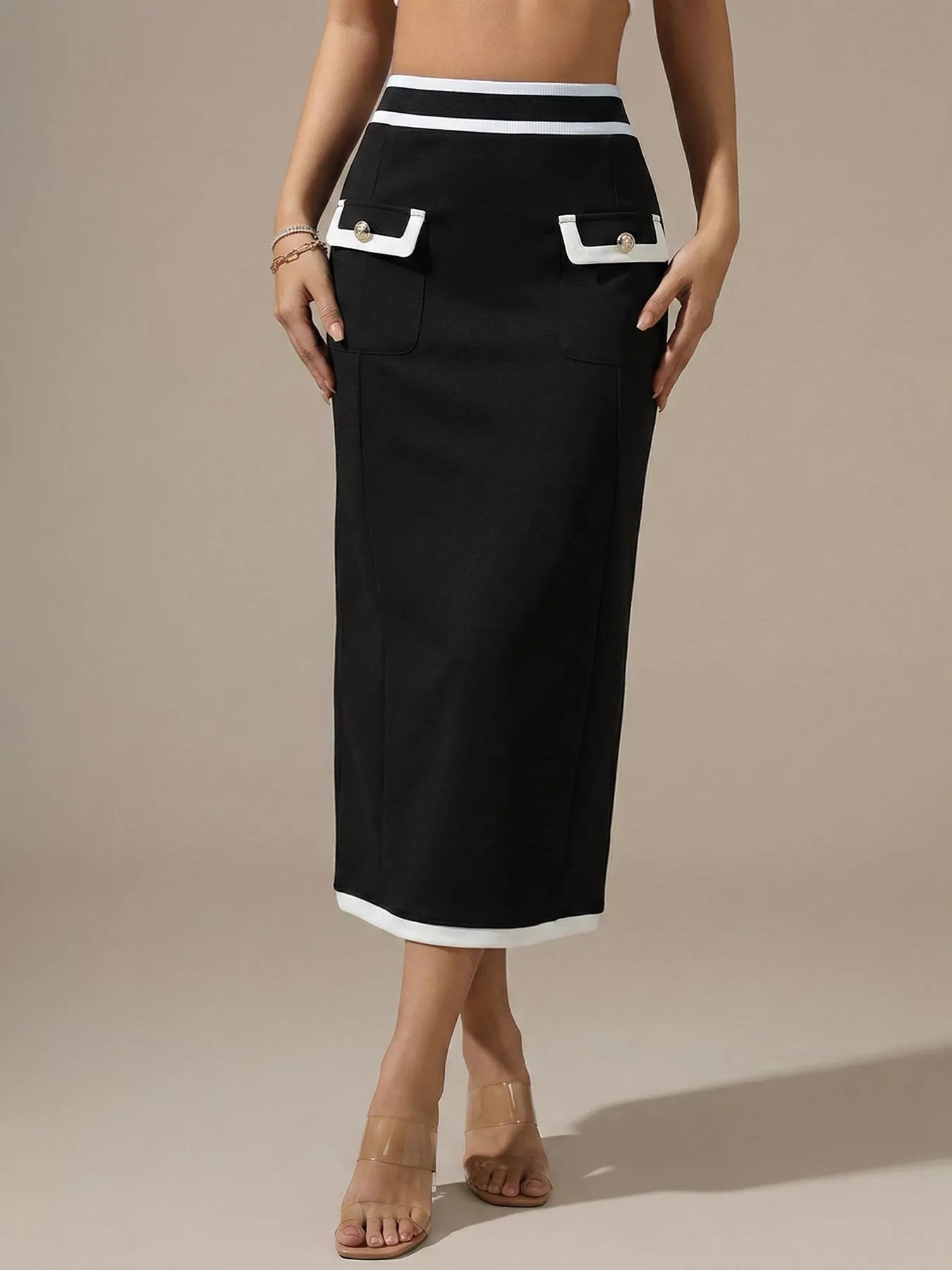 Contrast Trim Skirt