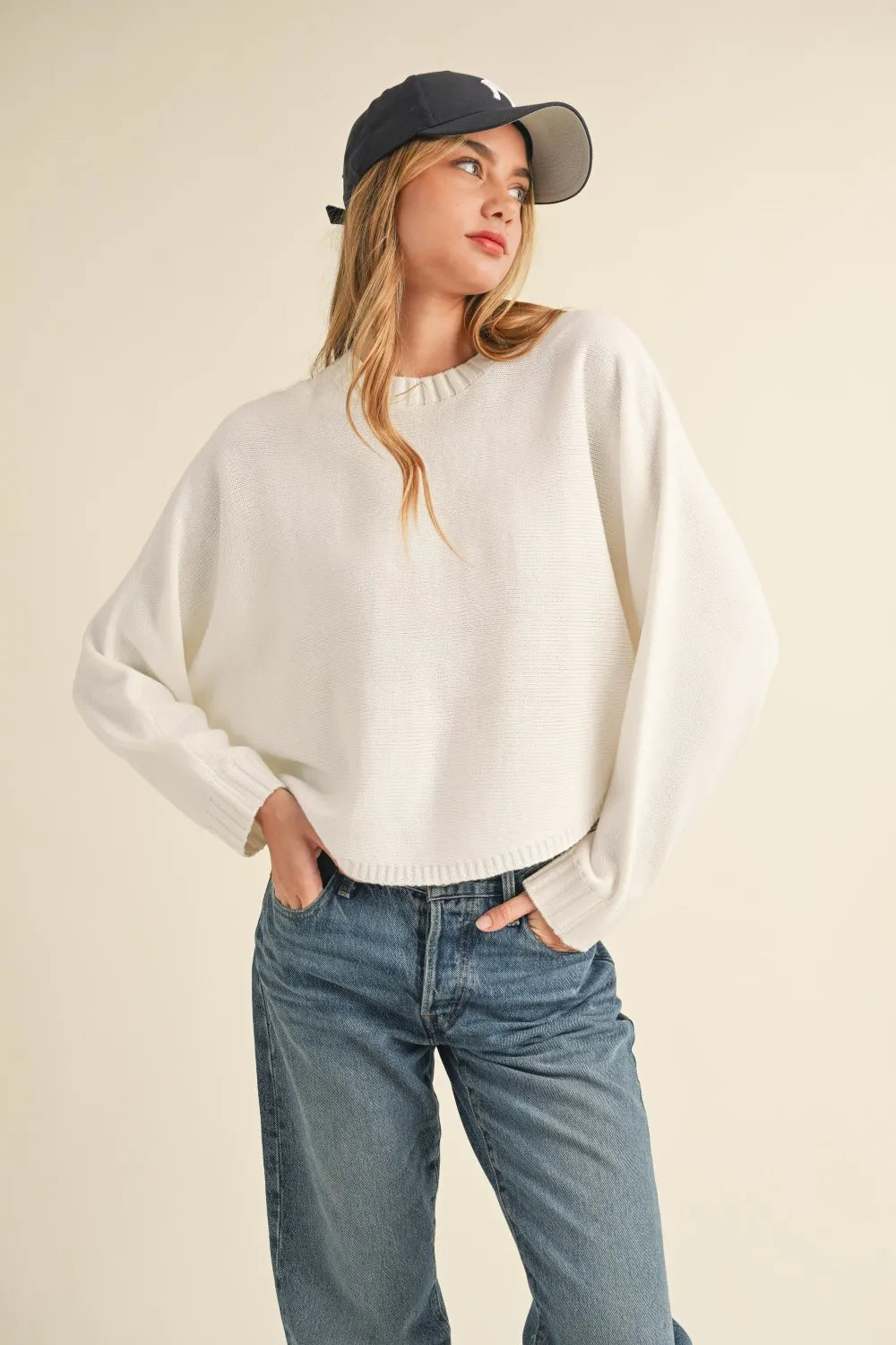 Round Neck Cropped Sweater