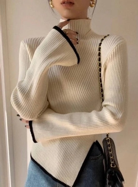 Turtleneck Asymmetric Sweater