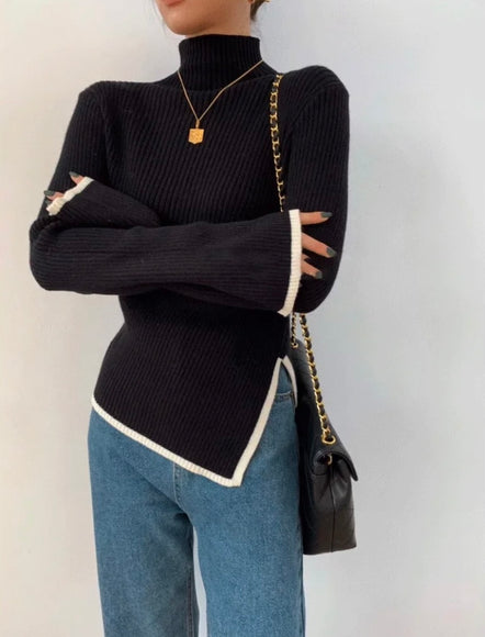 Turtleneck Asymmetric Sweater