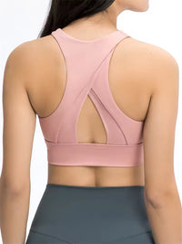 Sports Bra with Triangle Cutout