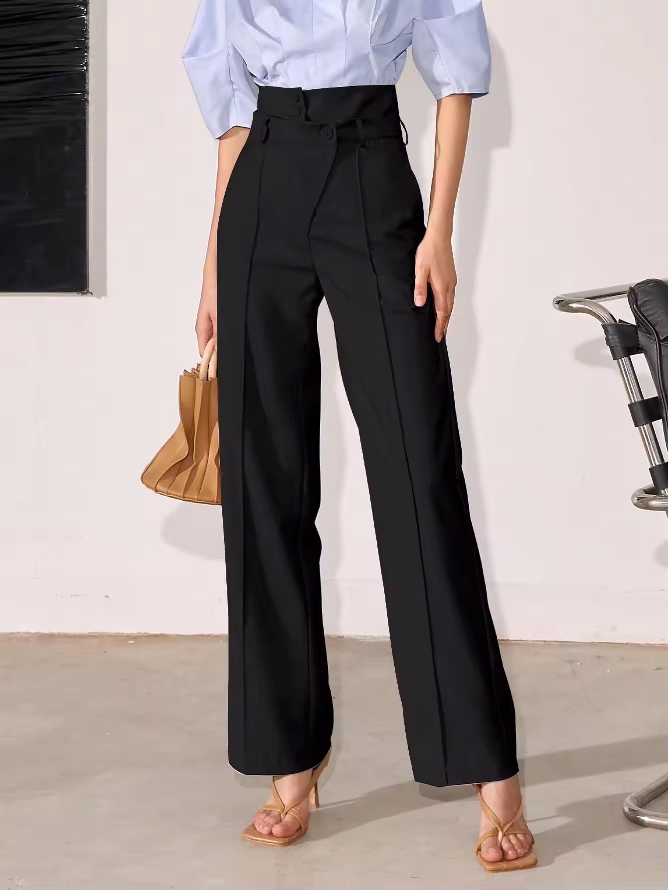 High Waisted Wide-leg Suit Trousers