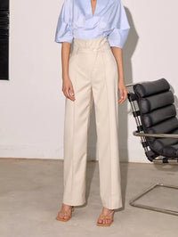 High Waisted Wide-leg Suit Trousers