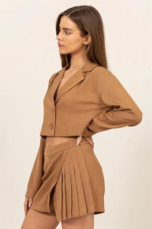 Cropped Button-Down Blazer Only