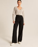 Pocket High Waist Wide-leg Pants