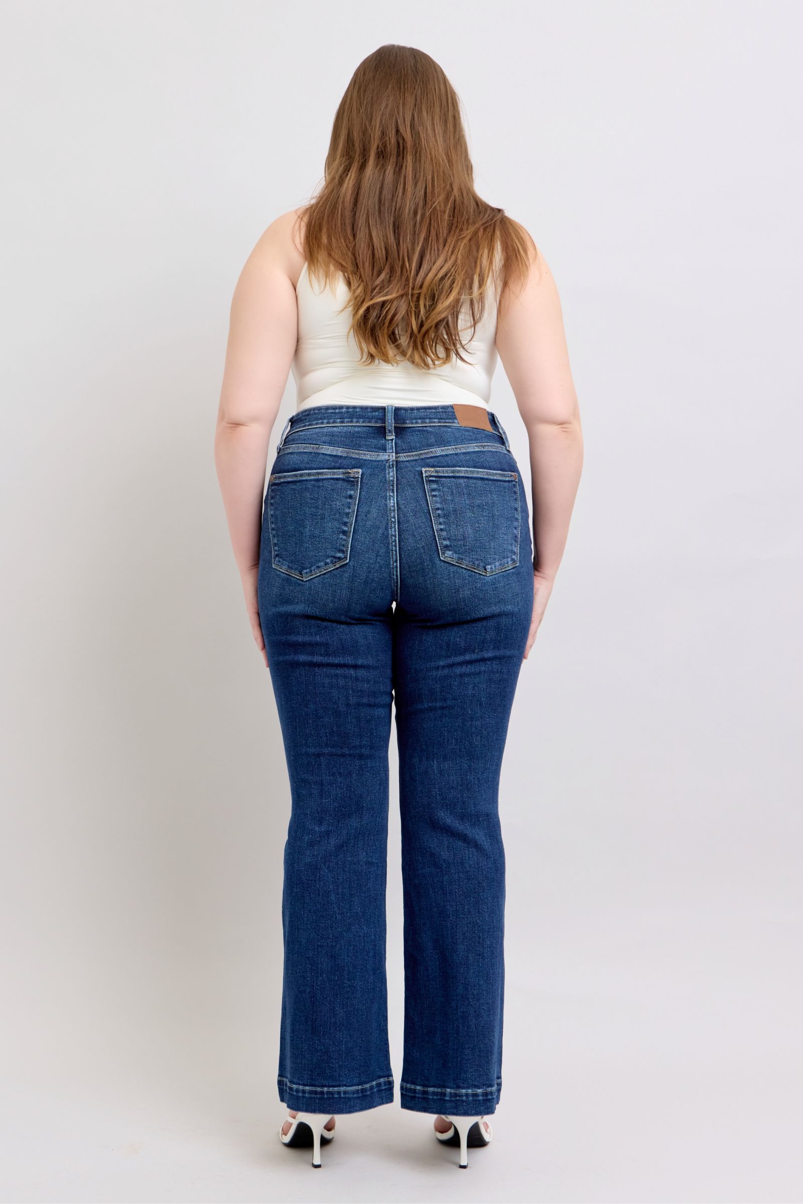 High Rise Jeans with Pockets Plus Size Denim